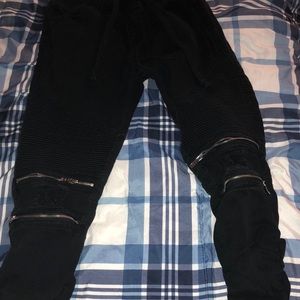 Black, jogger pants silver viper slim skinny jeans